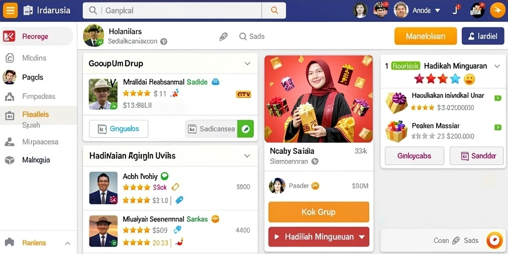 Menampilkan karakter utama di dunia petualangan.