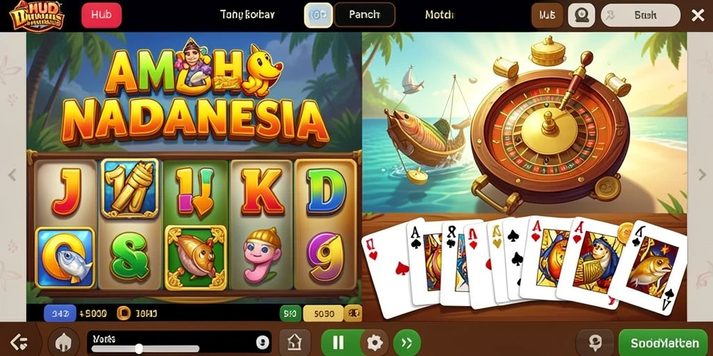 Tampilan menu utama WINALLCASINO yang intuitif.